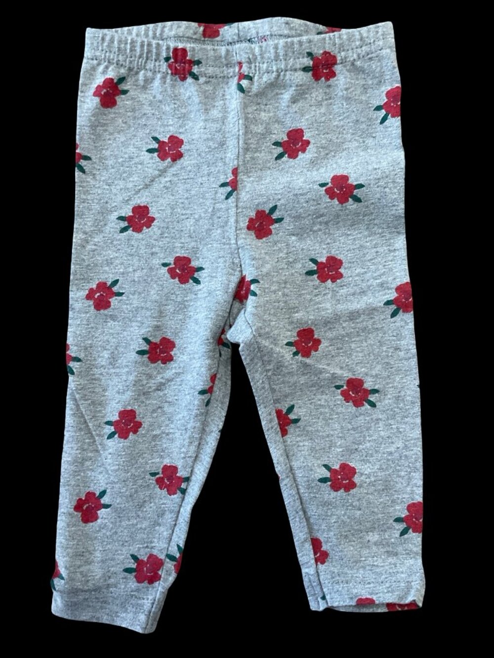 🌻10/$25 - Grey/Red Floral Print Leggings